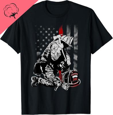 Fireman American Flag Shirt Thin Red Line Firefighter Shirt TShirt Support Colorado Fires Tshirts Custom Printed Graphic Tops
