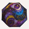 Galactic Harmony: Cosmic Yin-Yang Tapestry, Celestial Art for Your Space Umbrella, Cute Umbrella with Cute Design, Portable 3-Fold Compact Umbrella fo