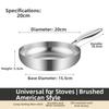 1Pcs Cooking Pan 304 Stainless Steel Pan 38.5*5.5cm Flat Bottomed Pans Suitable For Pancakes And Steaks Kitchen Cookware