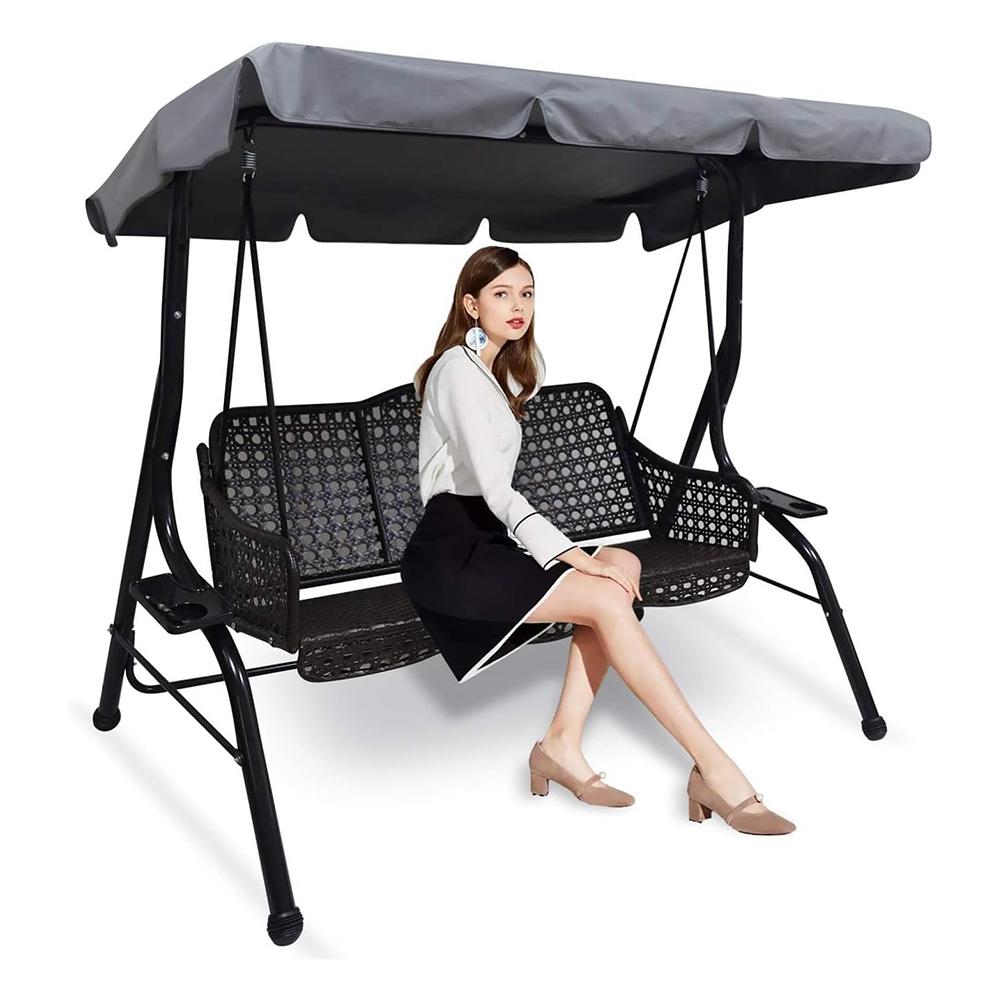 Outdoor Patio Swing Chair Canopy Replacement Waterproof Garden Hammock Top Cover Swing Canopy Top Cover for Garden Outdoor Patio
