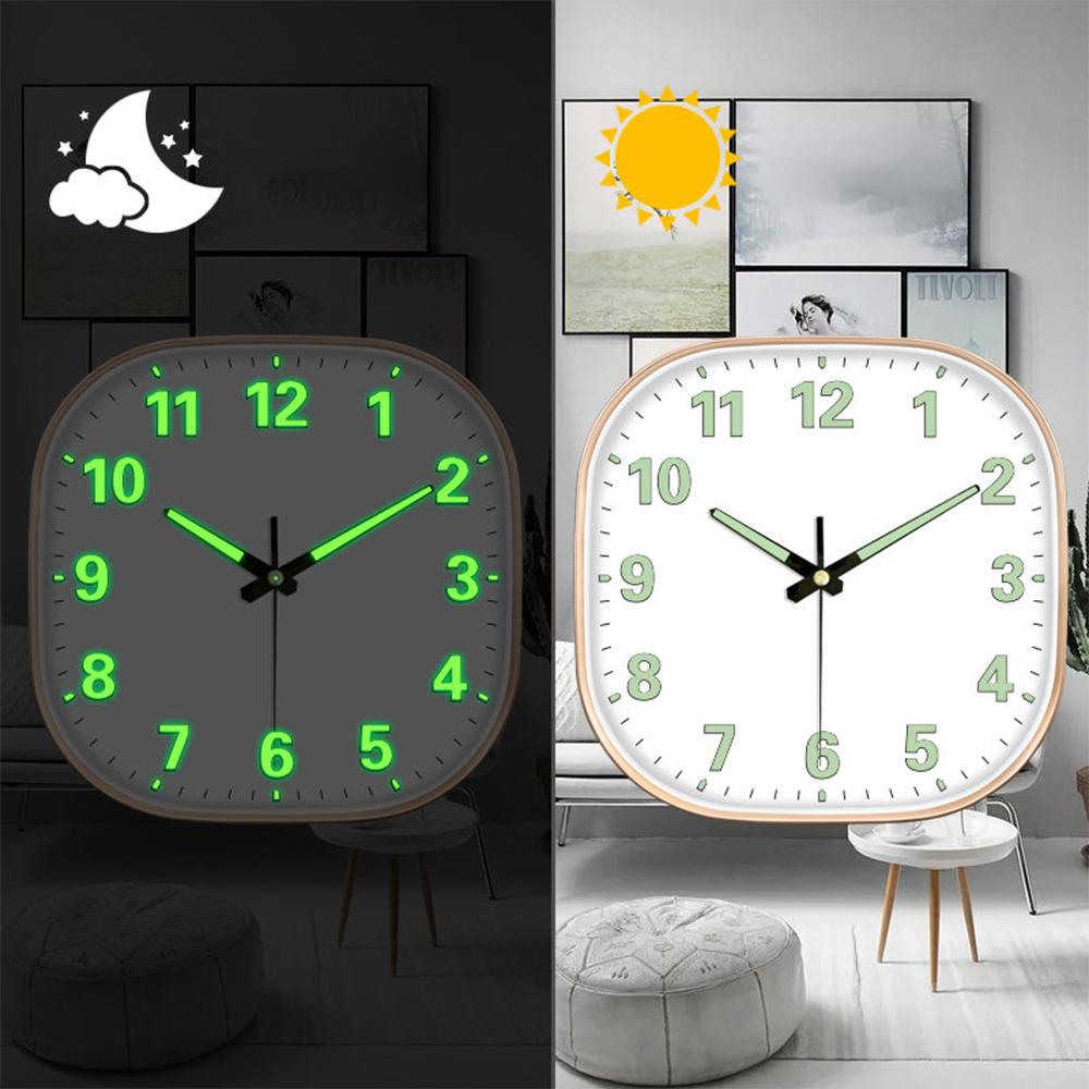 1PC Square Luminous Wall Clock Modern Simple Light Luxury Creative Clock for Bedroom Living Room Quartz Clock Silent Wall Watch