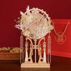 Double-Sided Round Wedding Fan Bridal DIY Kit - Happy Fan for Xiuhe Dress Wedding Gift