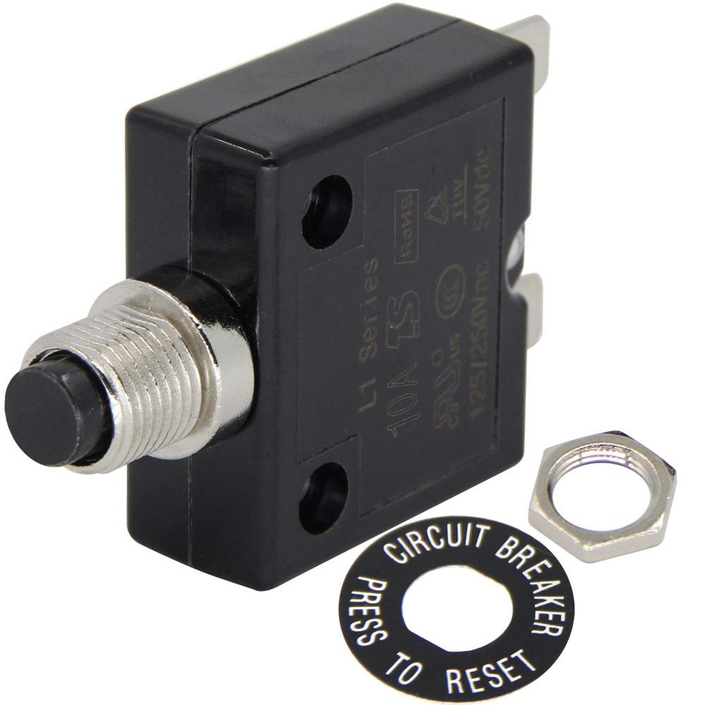 5-30A Dc Circuit Breaker 50Vdc Manual Reset Button Thermal Circuit Breaker  Current Protector