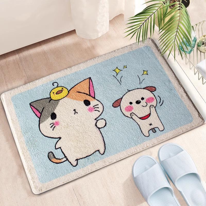 

Мультяшный простой домашний коврик для пола имитация кашемира водопоглощение противоскользящий коврик для ванной коврик для двери в ванную коврик для пола 40X60cm 15.7X23.6in