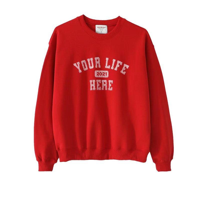 

Big Sale Bae Suzy Men s and Women s Same Style Red Trendy Brand Casual Sweatshirt Women s South Korea Niche Style Vintage Fashion Letter Jacket Red M