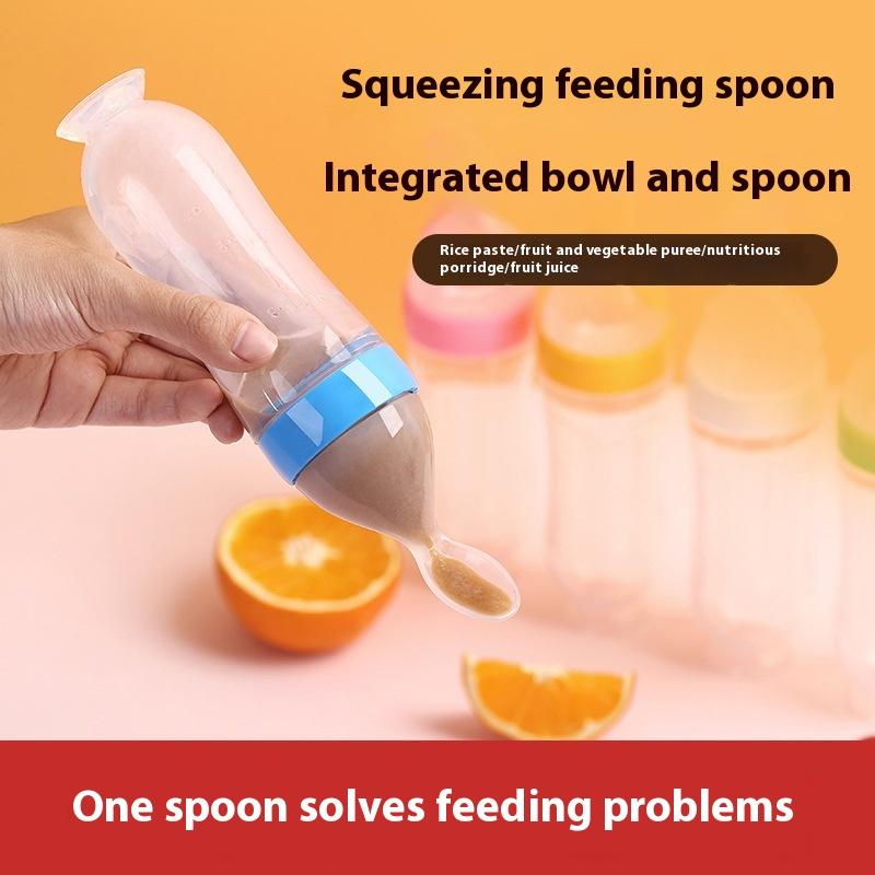 Baby Rice Paste Bottle Baby Supplementary Food Spoon Rice Paste Feeding Bottle Squeeze Spoon Rice Paste Milk Bottle Maternal and Infant Products