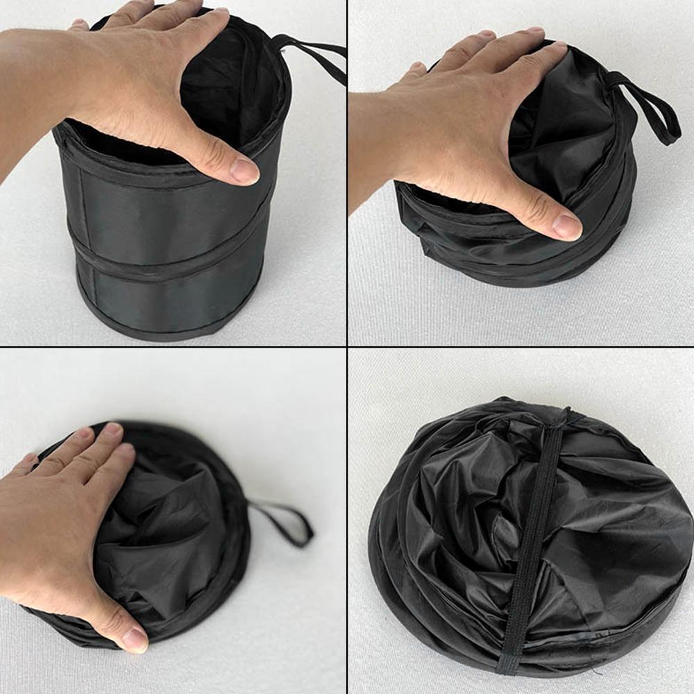 2pcs Hanging Hook Trash Bin Foldable Storage Bucket Universal Car Trash Can  Outdoor