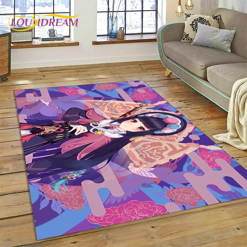 3D Latest Genshin Impact Cartoon Game Rug Carpet for Living Room Bedroom Home Decor,Floor Mat Non-slip Decoration for Sofa Gift