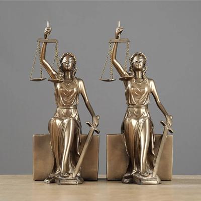2pcs/set Creative Home Decor Artwork Antique Greek Justice Goddess Statue Fair Angels Resin Bookends Study Room Decoration