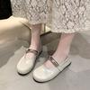 French shallow mouth flat bottom one pedal lazy shoes niche 2025 spring new soft sole fairy wind two wear single shoes woman