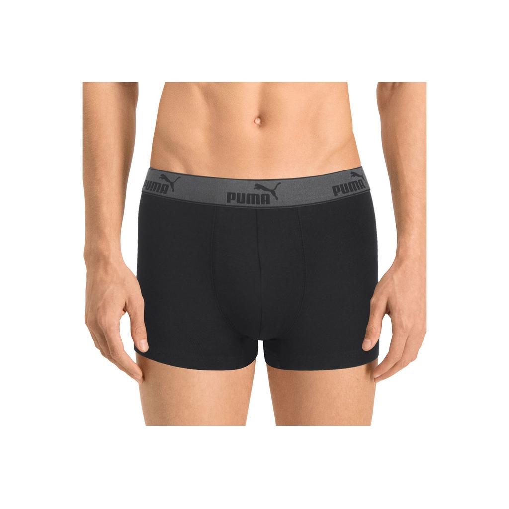 Puma Solid Color Letter Logo Sports Casual Boxer Briefs Gift Box 3 Pack Men underwear Black Dark-Gray Light-Gray 591520002-3