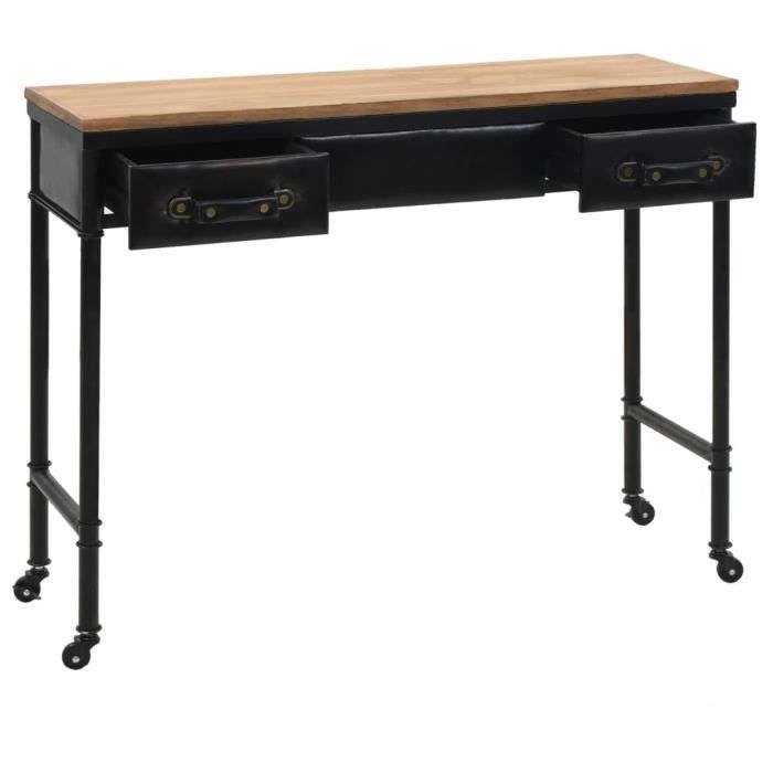 Table console vintage en MDF et bois de sapin - VIDAXL - 100 x 33,5 x 80 cm - Noir - Lot de 4