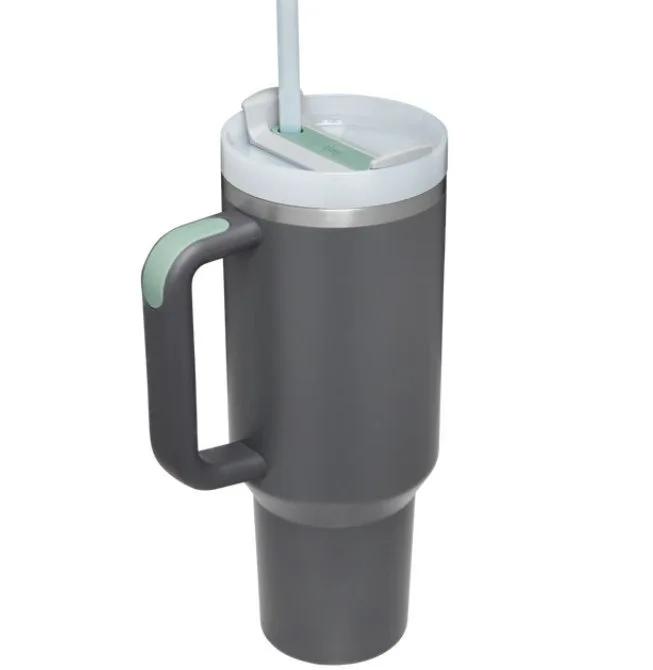 Steel Vacuum Insulated Tumbler Double Wall Vacuum Travel Water Bottle 40oz Insulated Tumbler with Straw Lid and Handle
