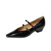 807-2 temperament pointed middle heel single shoes new women's versatile light mouth single shoes silver thick heel single shoes women's shoes