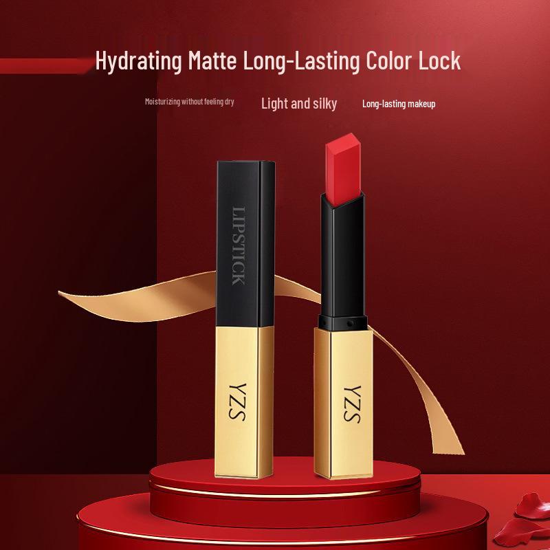 

YZS Little Gold Bar Silky Lipstick – Non-Stick, Easy to Apply, Vibrant Colors N09 Brick Red (Silky)