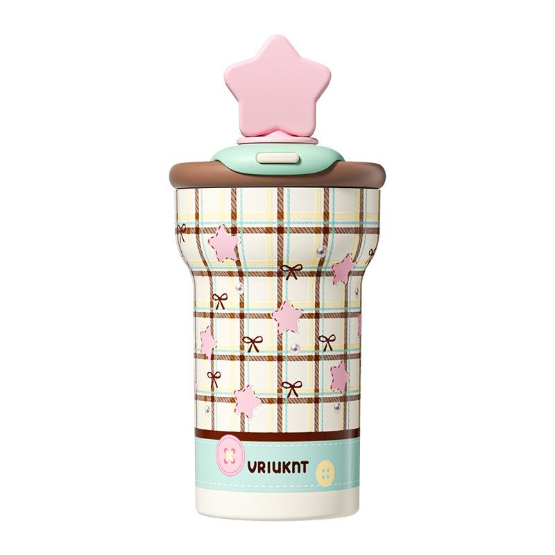 

Cute thermos cup for girls, high value and large capacity straw cup, Bingba cup, birthday gift, water cup ceramic liner. Single cup