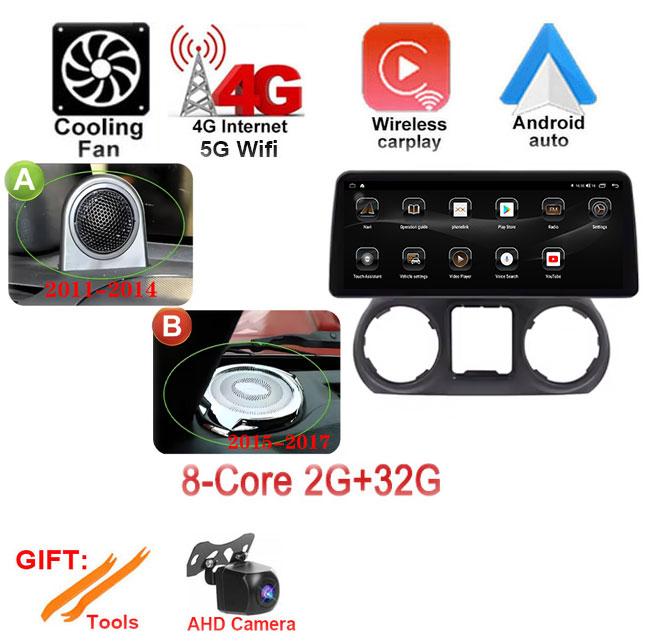 4G+Wifi For Jeep Wrangler 3 JK Android 14 Auto Car Radio Carplay Multimedia GPS Stereo Video Player