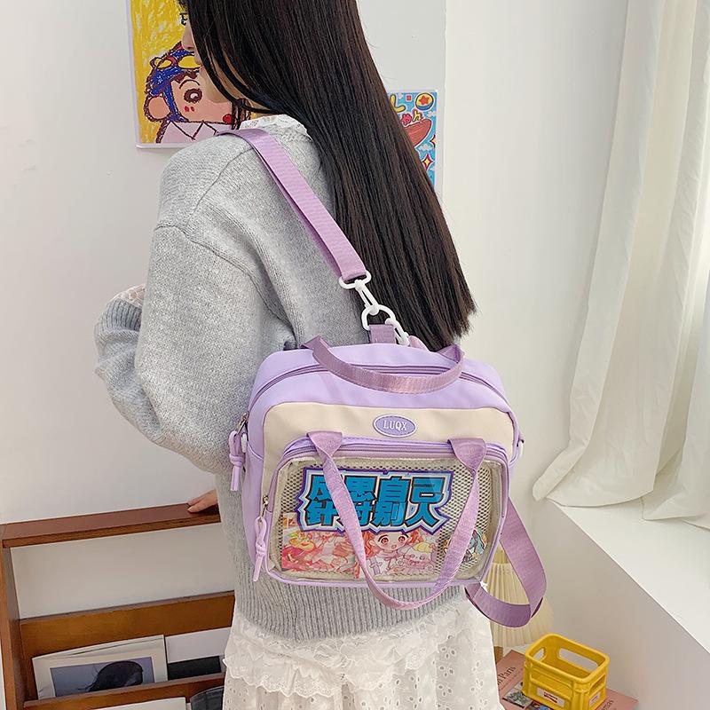 Cute Crossbody Pain Bag Student Versatile Shoulder Bag Large Capacity Commuter Handbag New Transparent Backpack
