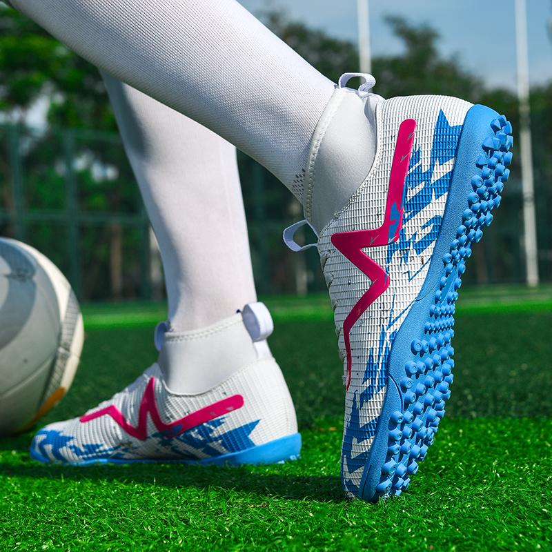 35-46 Kids Football Boots Rubber Soft Sole Short Nails Artificial Turf Leather Youth Kids Football Shoes Men's Sports Large Size Football Shoes