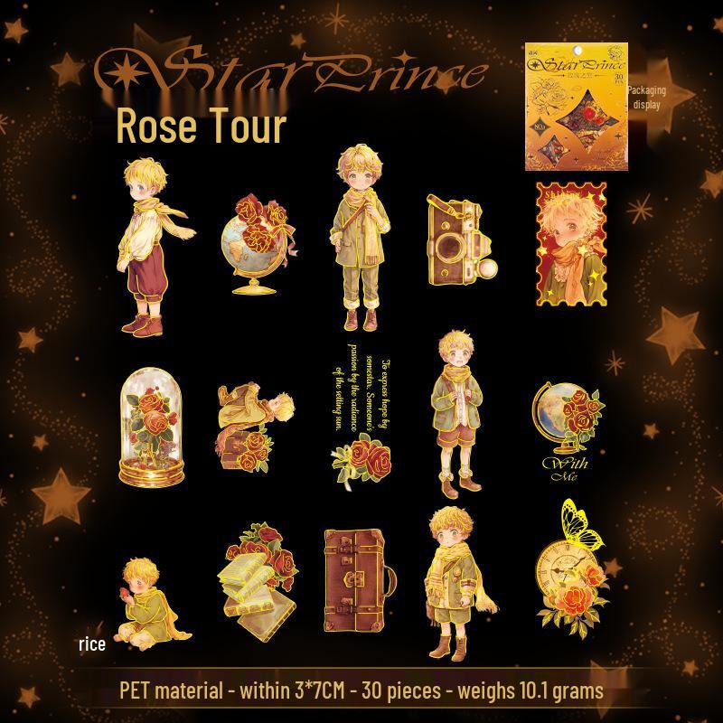 Yuxian Star Traveler Series: Prince DIY Decorative Sticker Pack for Postcards and Journals