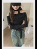 Women's 2024 One-Shoulder Slim Long-Sleeve Top and Scarf Set - Spring/Autumn Edition