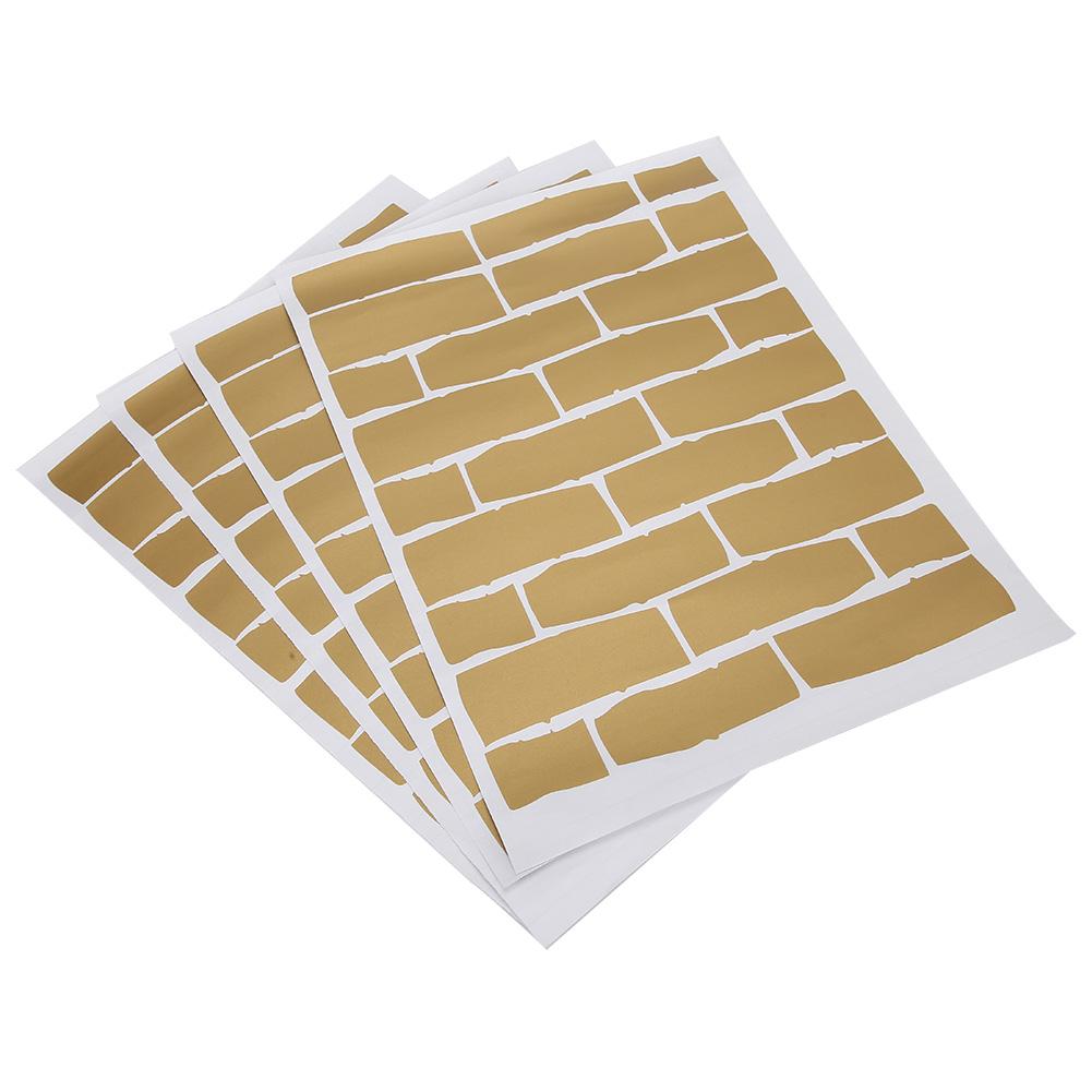 4Pcs Innovative Brick Pattern PVC Wall Sticker Home Decoration for Bedroom Living Room Use