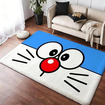 Kwaii Anime D-DoraemonS Floor Mat Cozy Flannel Soft Thick Non-Slip Mat For Living Room Bedroom Kitchen Decor Rugs