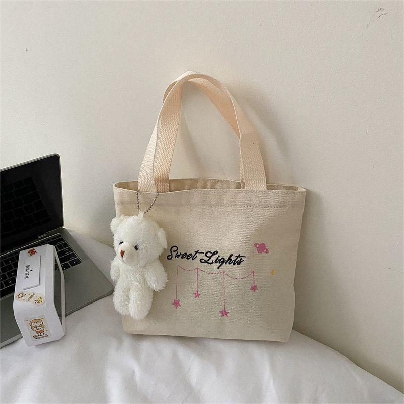 Damen Casual Kleine Canvas Tragetasche - Handtasche, Studenten-Lunchbox, Reißverschluss-Stil