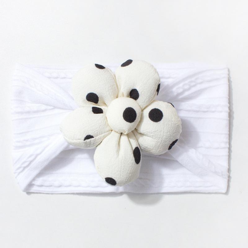 

Новая детская повязка на голову, милая детская повязка с цветком в горошек, тонкие мягкие детские аксессуары для волос