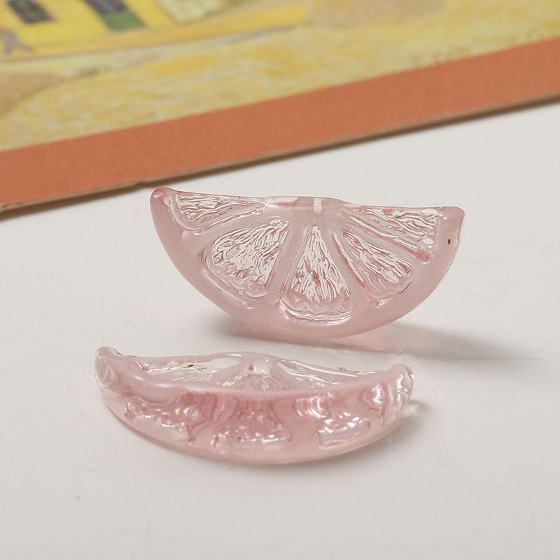 2Pcs Summer Fresh Ice Orange Slice Resin Accessories Without Hole Personalized Women Earrings Keychain Bead Pendant DIY Material