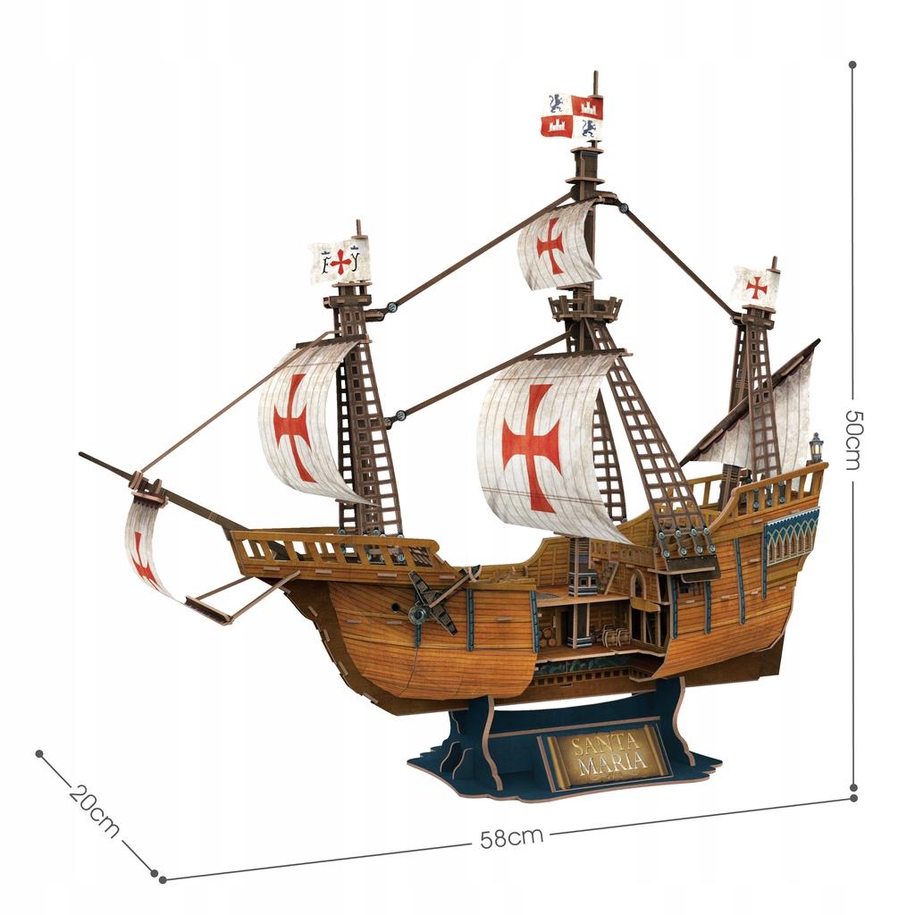 Cubic fun puzzle 3d żaglowiec santa maria 204 elementy t4038h