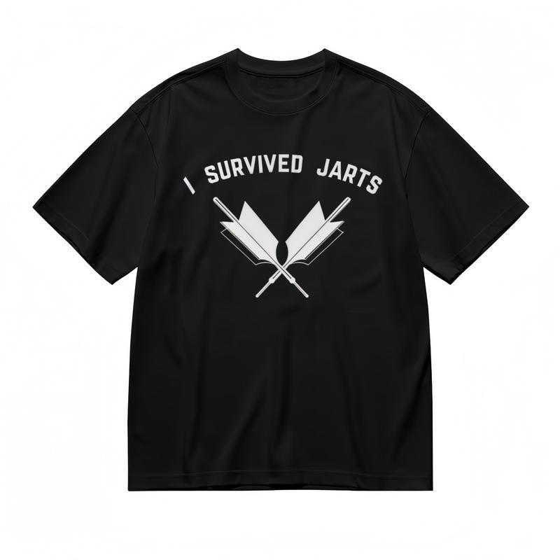 

Men s Comfy Slight Stretch Classic T-Shirt I Survived Jarts Graphic Tee S