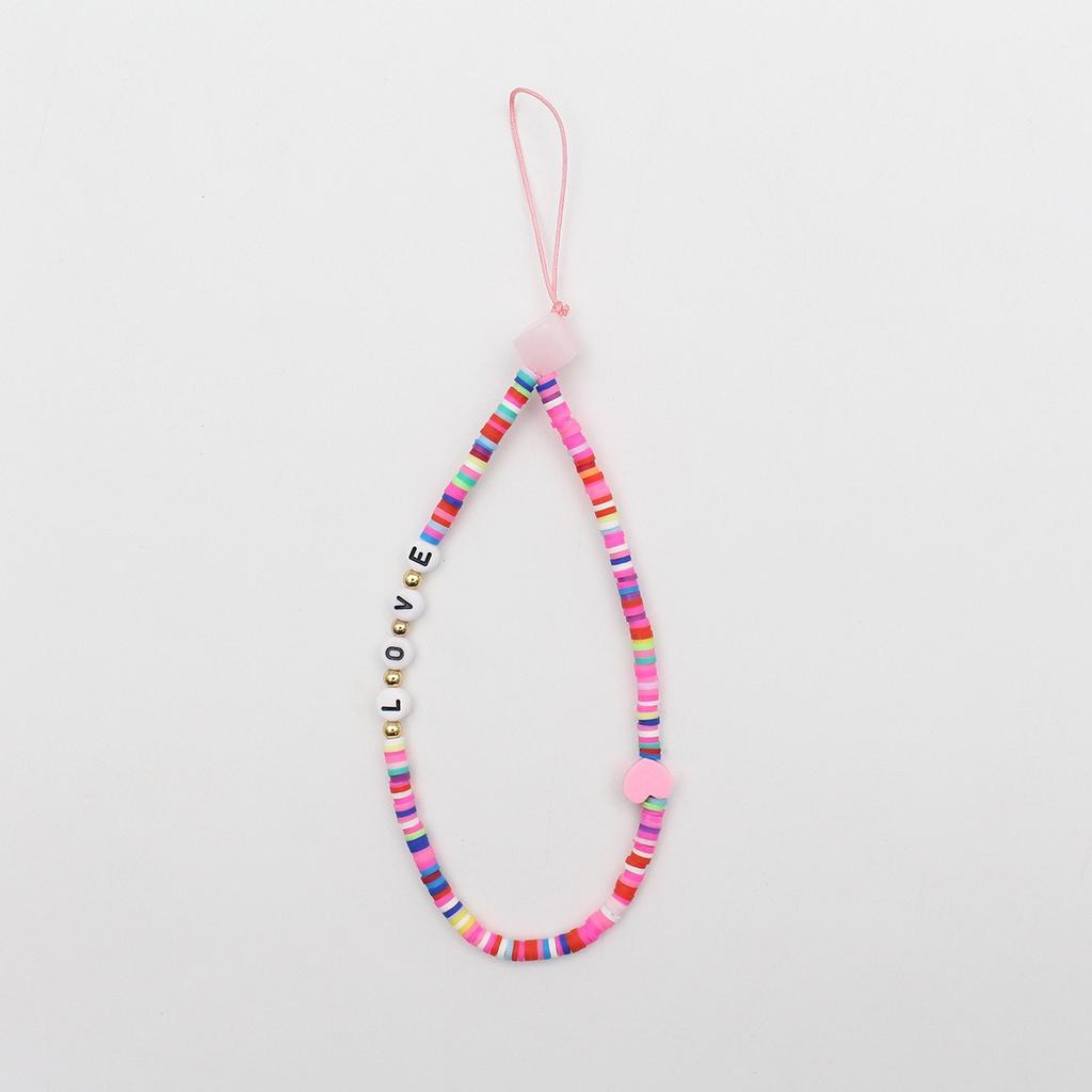 Mobile Phone Chain Beaded Colorful Cartoon Fruit Smiling Face Soft Pottery Letter Beaded To Prevent Mobile Phone from Hanging Chain.