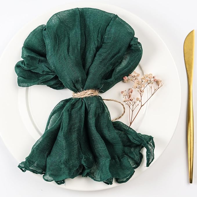 6pcs Napkins Wrinkled Dinner Napkins Soft Cotton Table Napkins Decorative Cloth Napkins for Weddings Parties Family Everyday Use