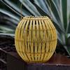 Bohemian Solar Lantern Hangable Weatherproof Rattan Light Boho Outdoor Lantern Smart Light Control Warm White Light