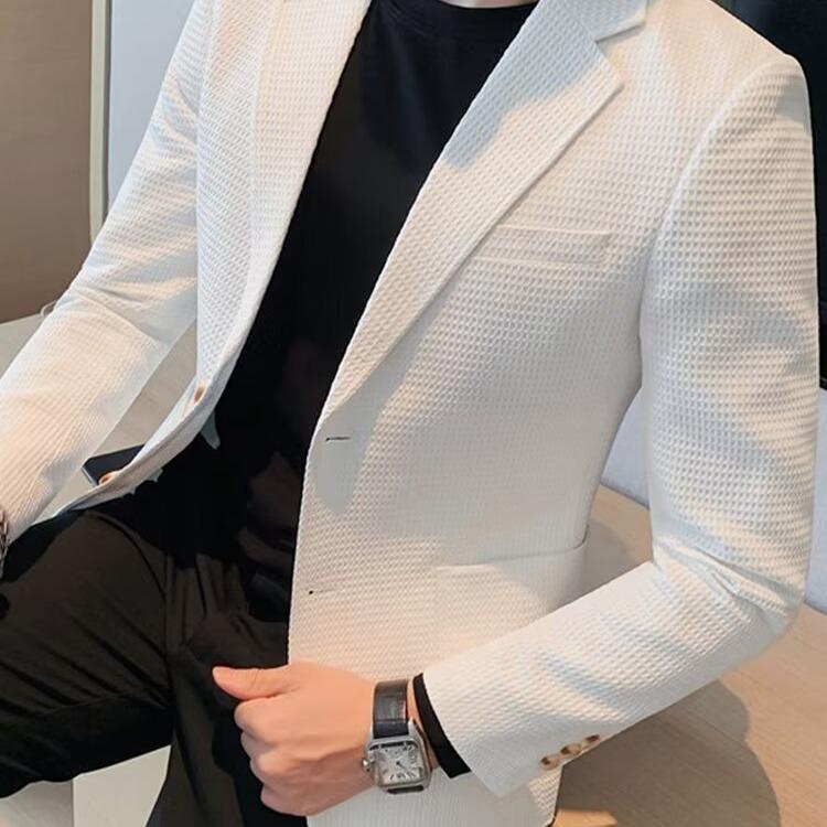 Men's Slim Fit Light Luxury Casual Blazer – Iron-Free British Style Fashion Suit
