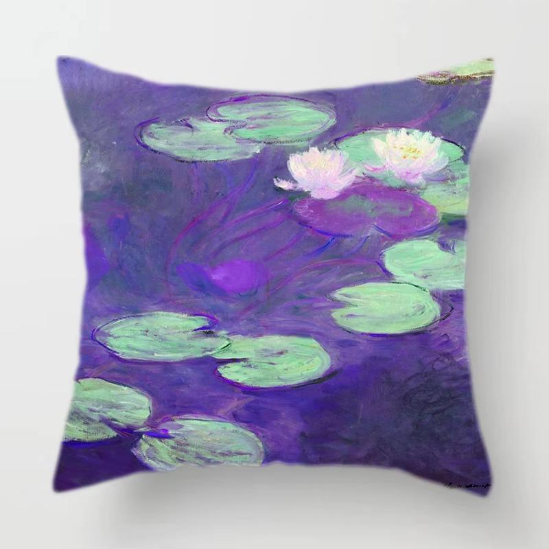 Oil Painting Throw Decorative Pillow Case Landscape Painting Polyester Printing Cushion Cover Sofa Bedroom Chair Home Decor