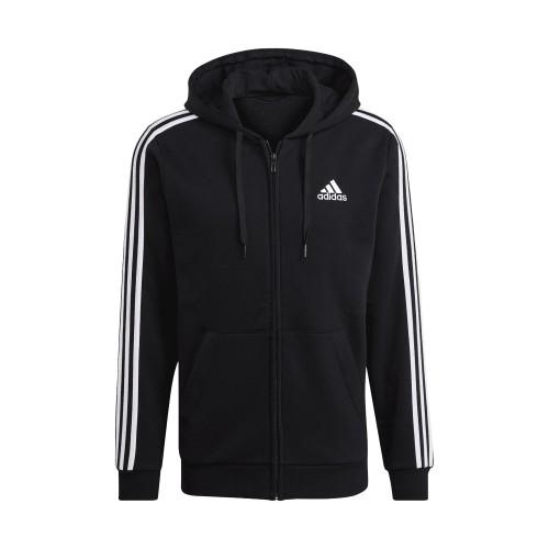 Adidas Men's Essentials 3 Stripes Fleece Full Zip Hoodie