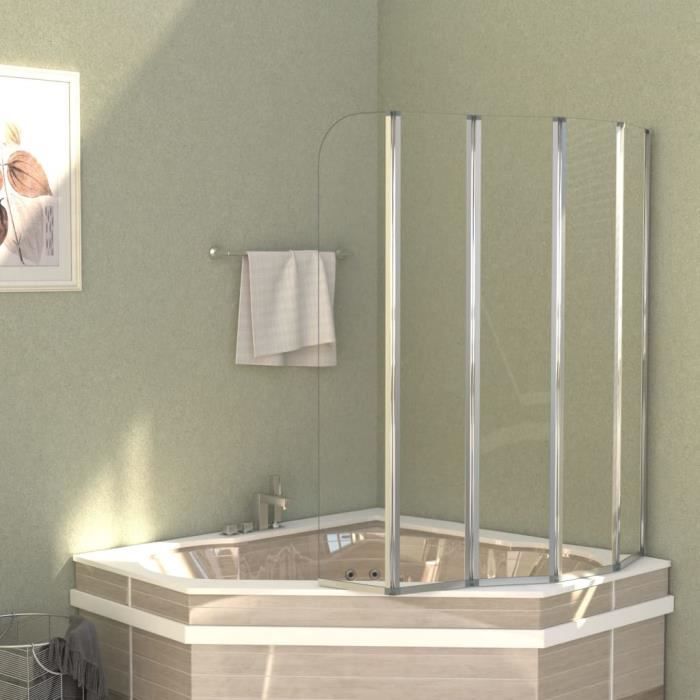 VidaXL Enclos de bain 120x140 cm Verre trempé Transparent
