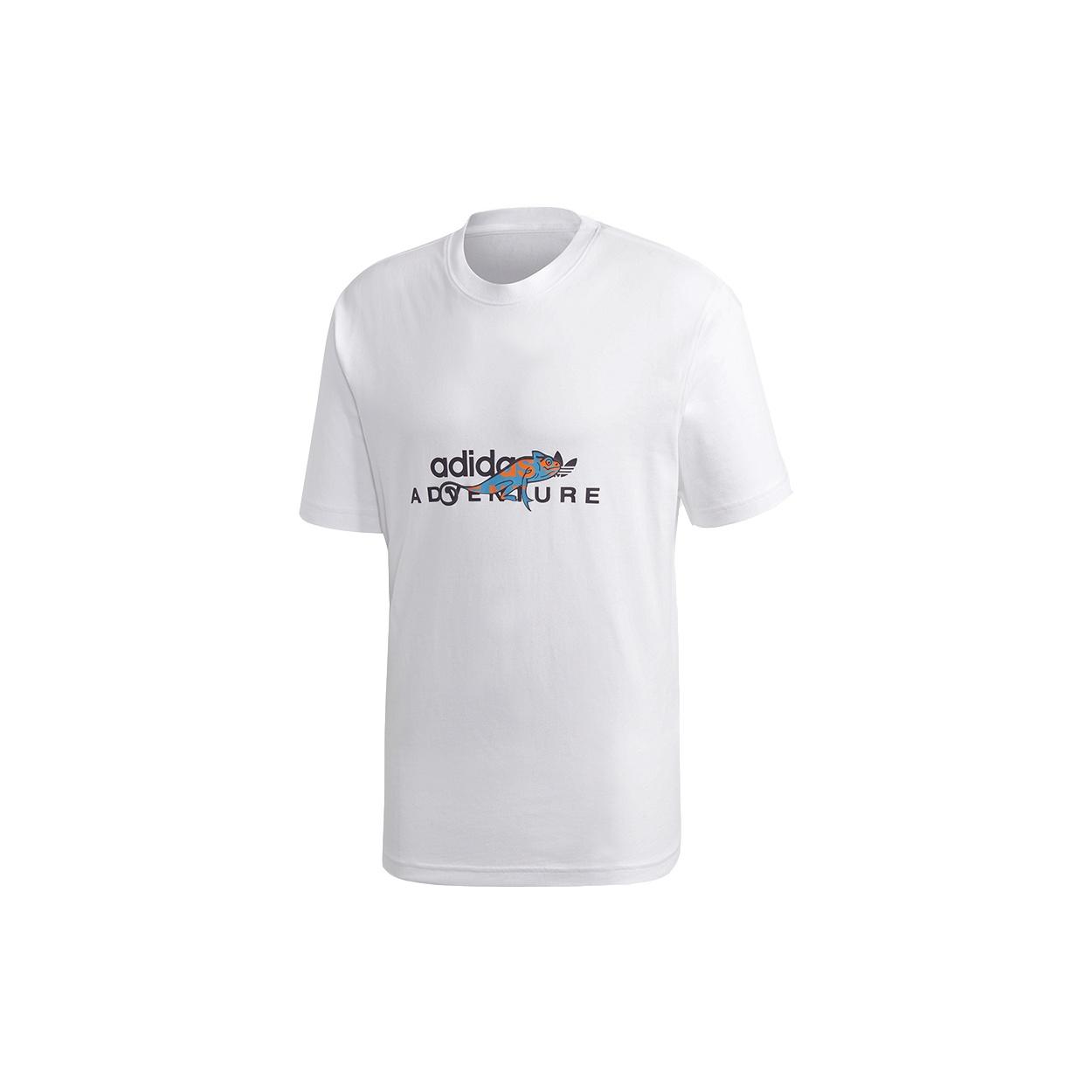 adidas originals Adv Graphic Tee Alphabet Printing Sports Short Sleeve White Men s GD5609 L