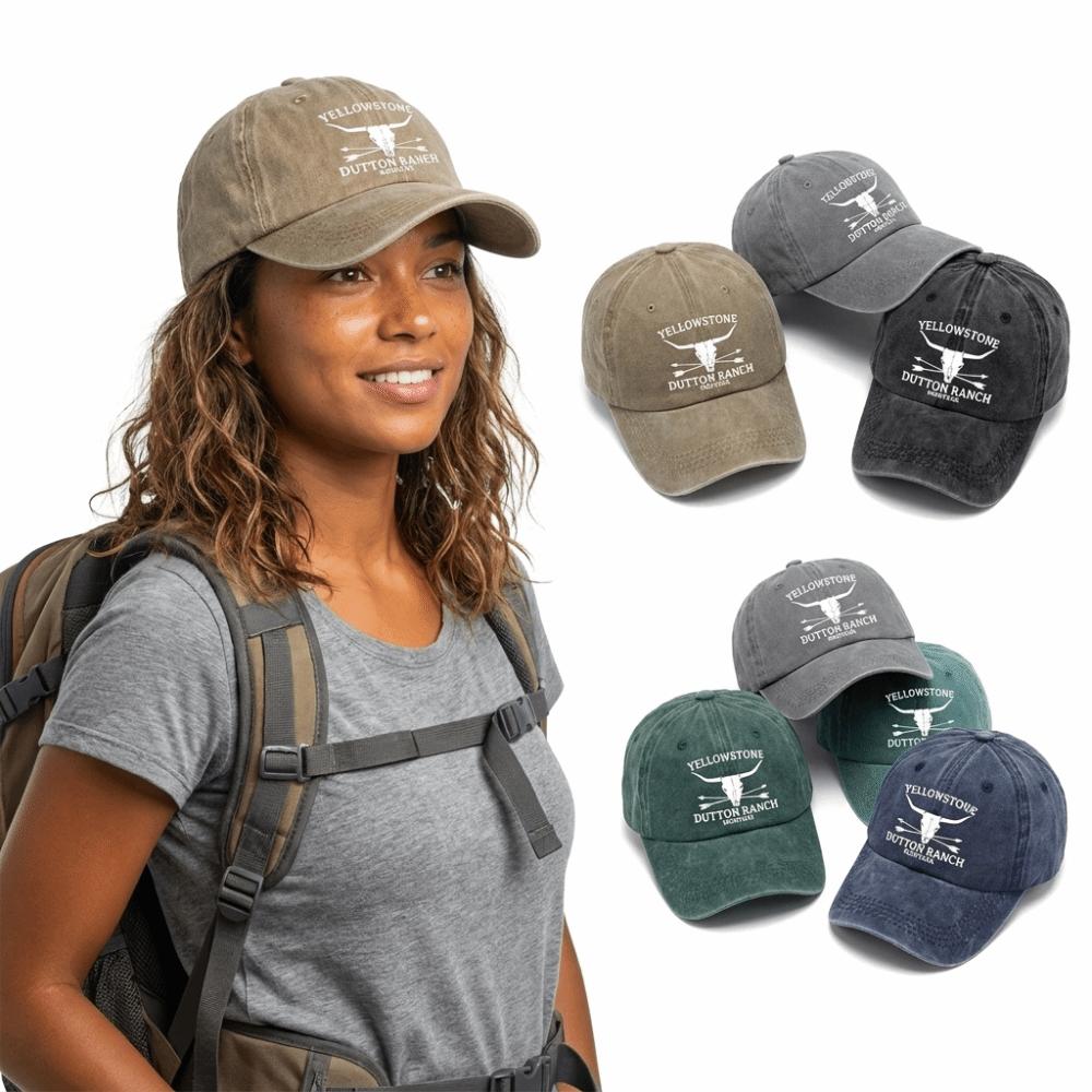 Adjustable Western Cowboy Baseball Hats Washed Cotton Sun Hat Fashion Dad Hat  for Men Women