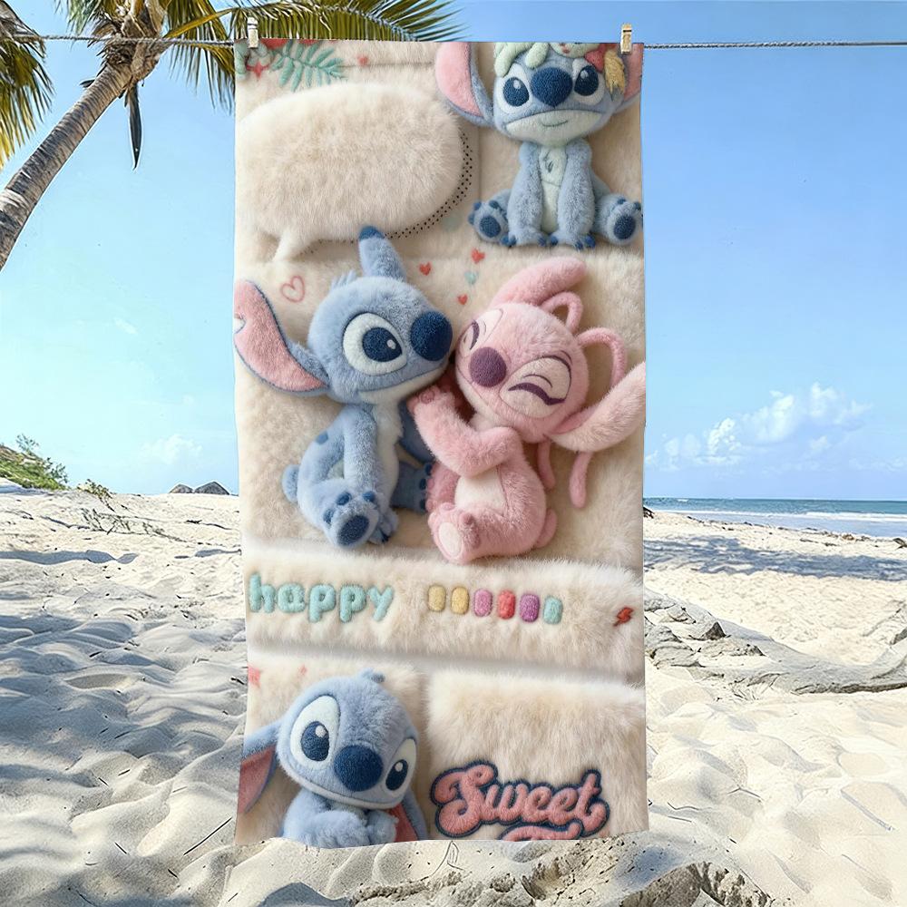 American Cartoon Figure Print Thick Microfiber Beach Towel Quick Dry Bath Blanket For Kids
