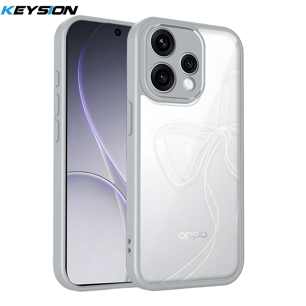 KEYSION Transparent Phone Case for OPPO Reno15 Pro Max 5G Soft Silicone+PC Clear Shockproof Phone Back Cover for OPPO Reno15 F 5G