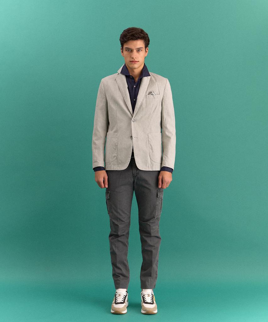 Panicale Grey Stone Washed Cotton Jacket