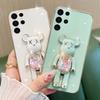 For Galaxy S26 Ultra Plus Case Soft Electroplated Quicksand Hourglass Pellet KWAS Bear silicone shockproof Protector Smooth