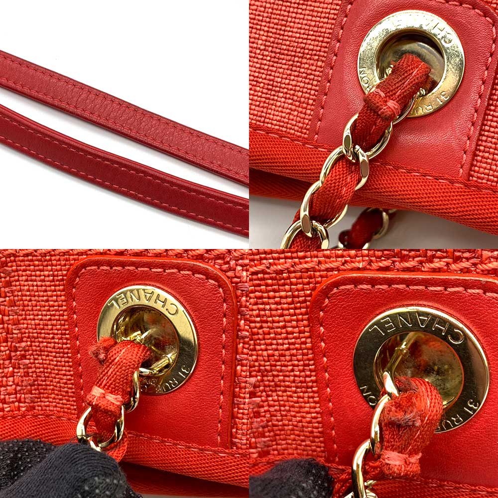 Used CHANEL DeauvilleShoulder Bag canvas Women