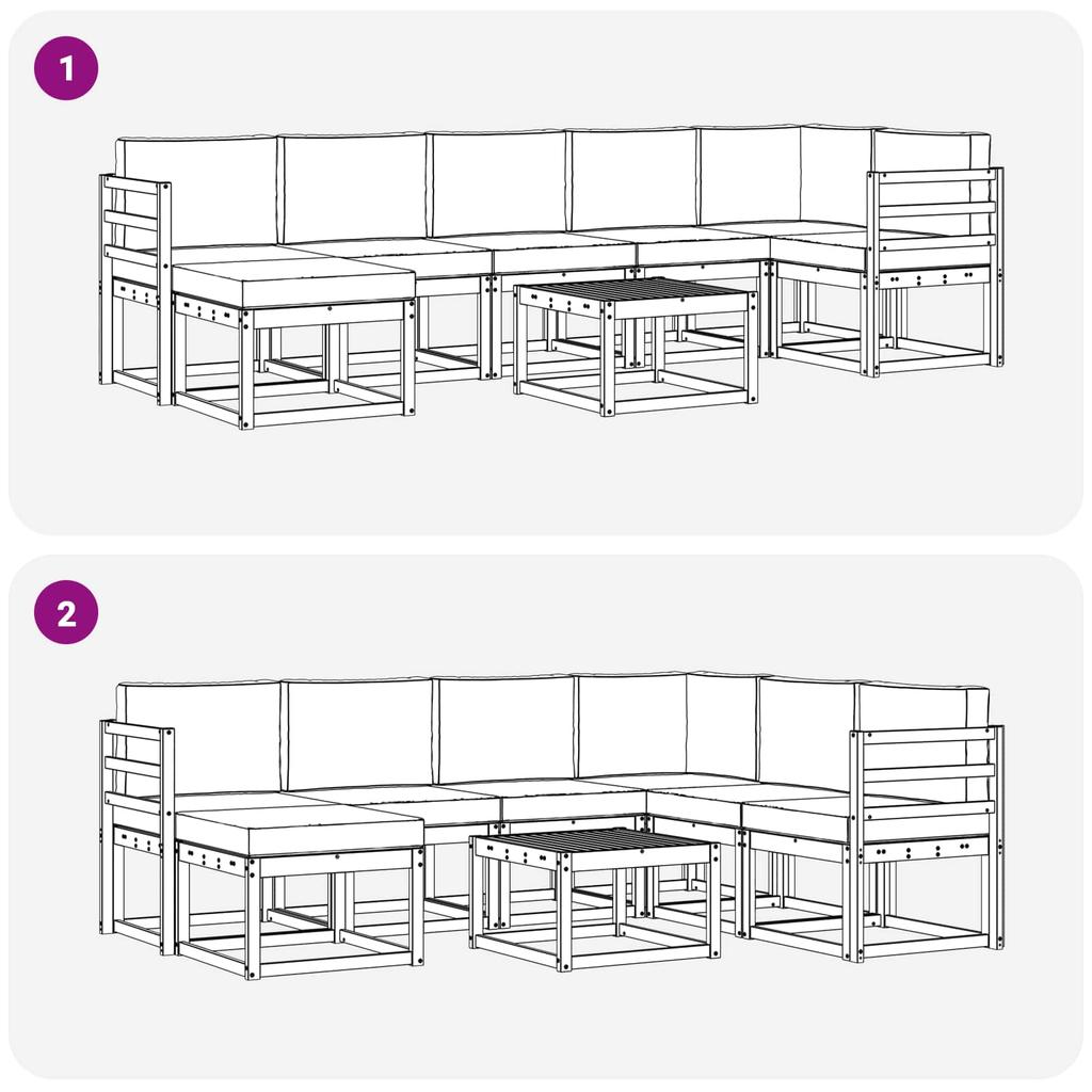 Outdoor Sofa Set with Cushions 8 pcs Natural and Anthracite