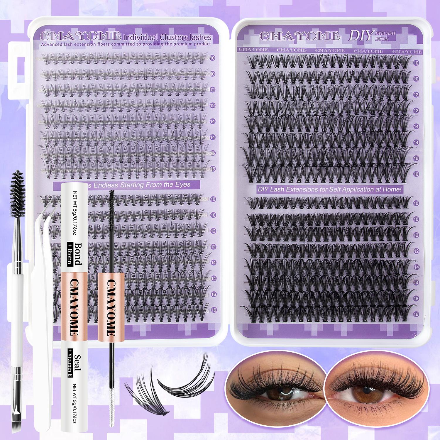 

640 пучков D-изгиба одинарных пучков накладных ресниц 10-16 мм самостоятельное сегментированное наращивание натуральных густых волос