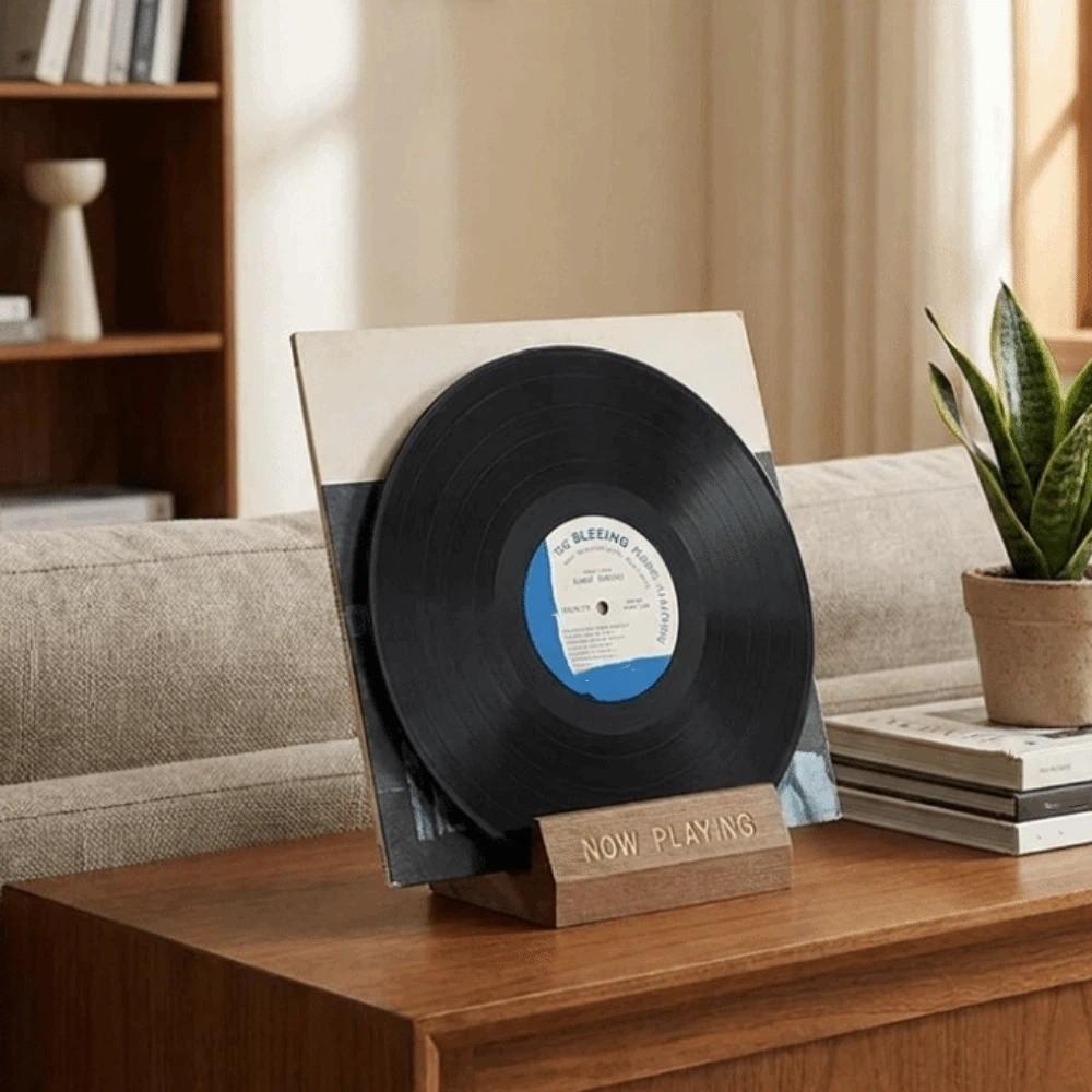 Single Holder Wooden Vinyl Record Holder Natural LP Display Shelf Album Display