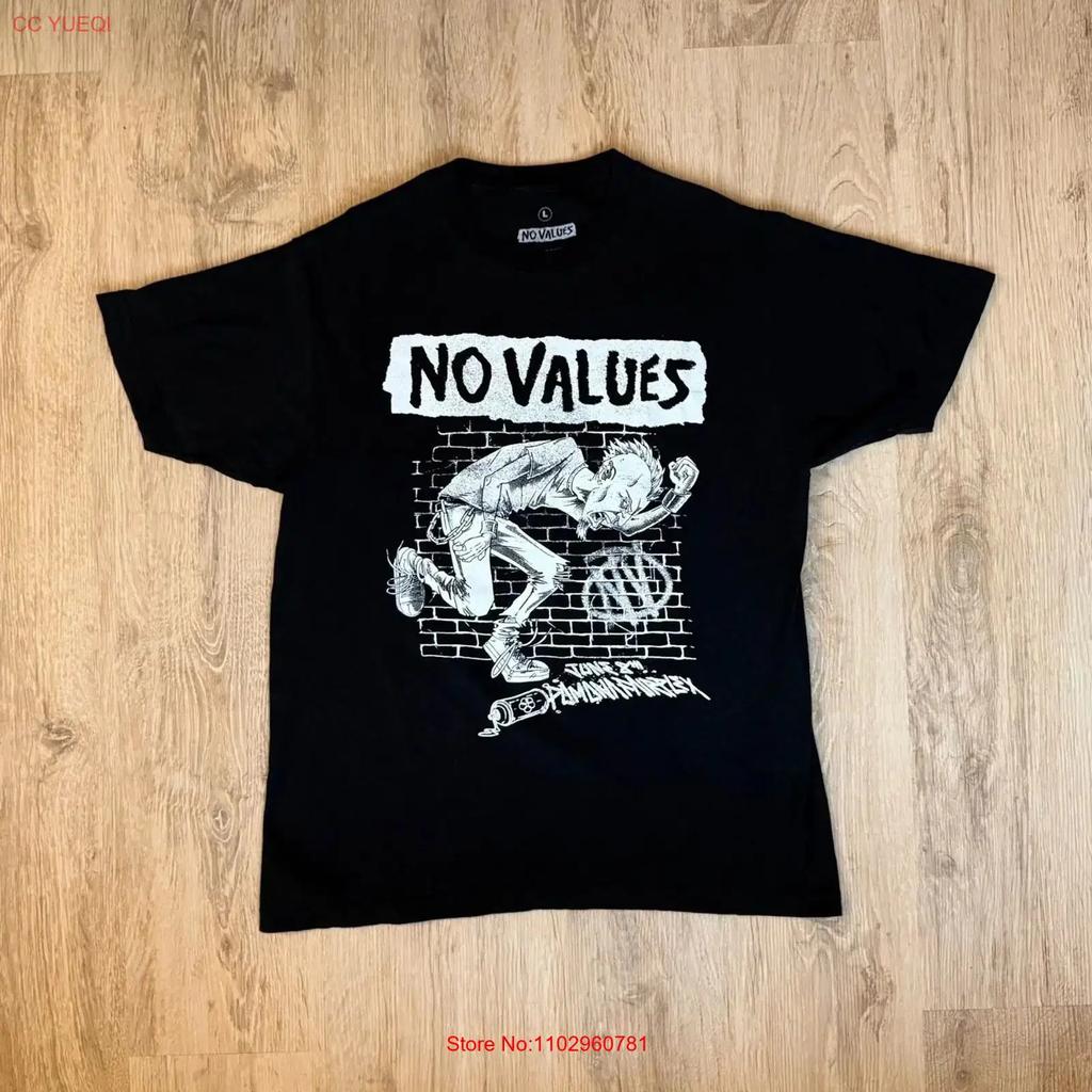 No Values Festival 2024 Punk Concert T Shirt Black Large Misfits Iggy Social Vintage Stretched Unisex Comfortable